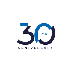 30th year celebration birthday logo design