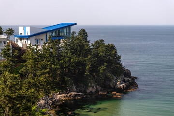 building on the seaside cliff