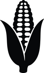 Silhouette corn cob maize monochrome field agriculture vector Illustrator