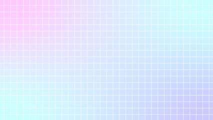 ネオン・オーロラカラーの　グリッド背景 16:9