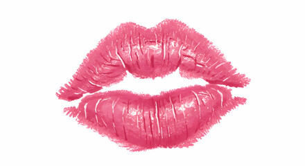Passionate Pink Lips Kiss Print Perfect for Valentine's Day