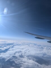 flight over the clouds