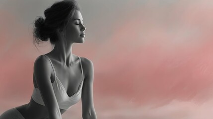 young woman doing yoga, girl sitting on the floor	