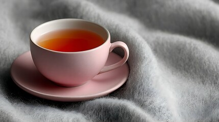 cup of tea on grey