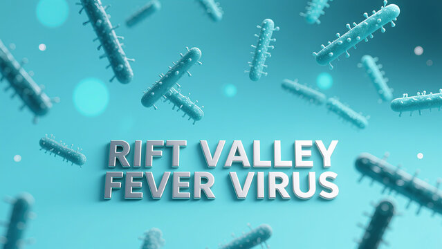 The scene depicts the spread of rod-shaped Rift Valley fever virus, the threat of arbovirus transmission, livestock disease control training, and advocacy for tropical disease prevention and control.