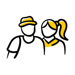 Adventure Couple Photo hand drawing icon for web and graphic design