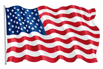 Fototapeta premium Realistic illustration of the american flag waving proudly, representing the united states of america