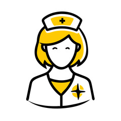 Female Nurse hand drawing icon for web and graphic design