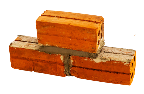 Bricklaying with Trowel and Mortar – Construction Work Close-Up and construction concept idea