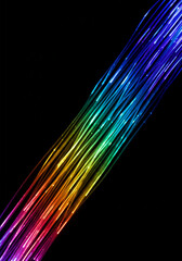 Rainbow Fiber Optic Lights on Dark Background
