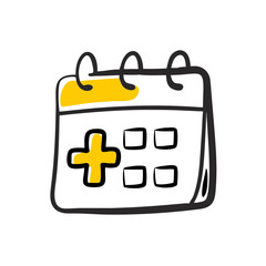 Medical Calendar hand drawing icon for web and graphic design