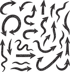 Set of arrow vector icons in decorative and artistic styles for design and illustration use