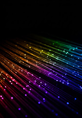 Rainbow Fiber Optic Lights on Dark Background
