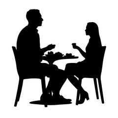 Romantic couple sitting at table enjoying coffee together  