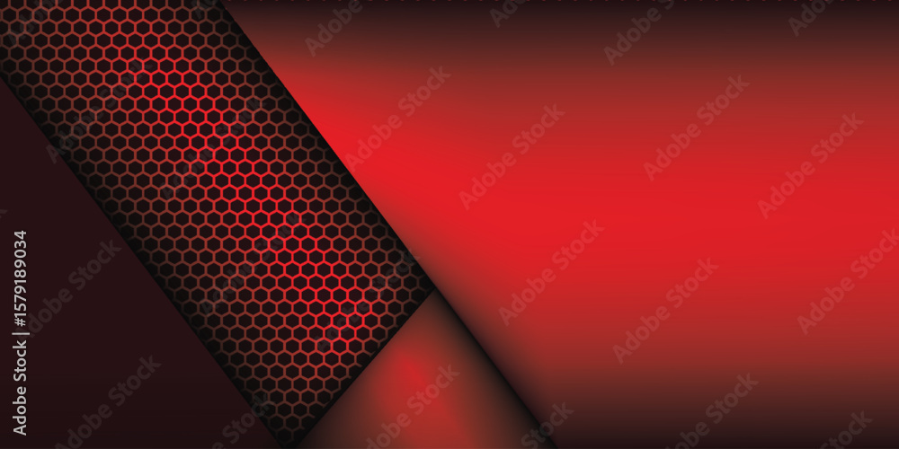 Poster vector red background overlapping layer on dark space for background design. vector illustration eps