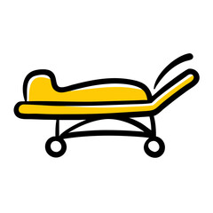Patient Bed hand drawing icon for web and graphic design