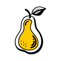 Pear hand drawing icon for web and graphic design