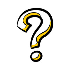 Question Mark hand drawing icon for web and graphic design