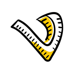 Ruler hand drawing icon for web and graphic design