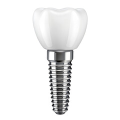 Dental implant structure showing fine detail clearly isolated on transparent background
