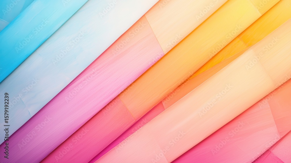 Poster vibrant colorful abstract layers of overlapping colorful patterns and textures, forming a bold and e