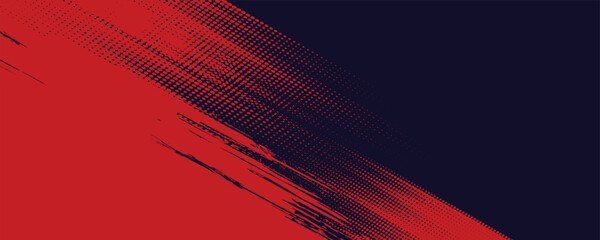 Fototapeta premium Halftone dots red and blue color pattern gradient grunge texture background. Dot pop art comic sport style vector illustration. grunge vector dots