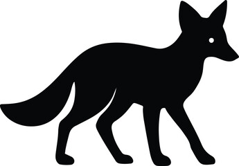 Silhouette of a fox walking vector Illustrator
