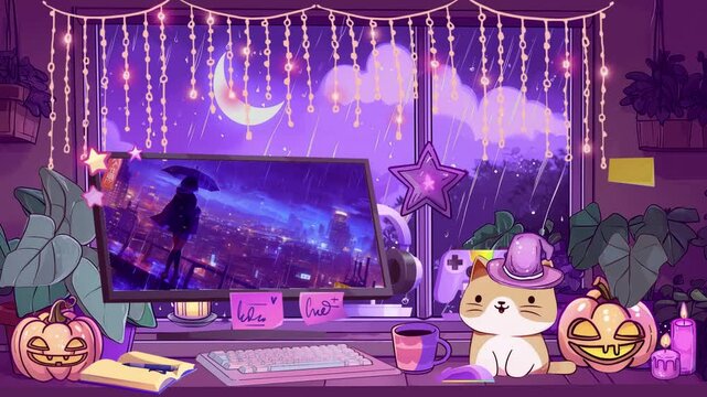 Seamless animated background ideal for use in video production, presentations, websites, and motion graphics. Loopable, stream twitch decor