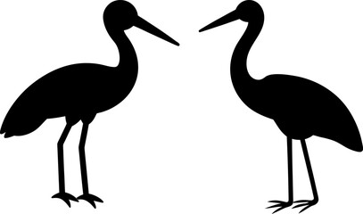 Fototapeta premium Heron bird vector, Vector of Heron bird, A set of Heron animal art designs, Heron icon isolated
