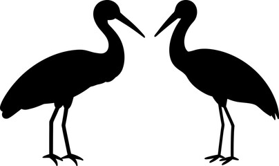 Obraz premium Heron bird vector, Vector of Heron bird, A set of Heron animal art designs, Heron icon isolated