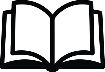 Silhouette open book icon simple minimal style vector Illustrator