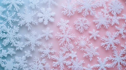 Snowflake Backgrounds Whimsical snowflake designs scattered across a cool toned background, perfect for festive themes.