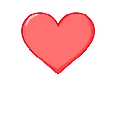 red heart icon on white background - Love or valentine theme  