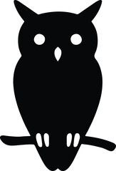 Silhouette owl on branch animal graphic design vector Illustrator