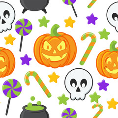 Halloween seamless pattern. Happy Halloween.
