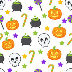 Halloween seamless pattern. Happy Halloween.