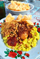Overhead Shot of Nasi Kuning Dish