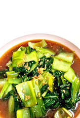 Stir-fried Bok Choy with Garlic in Brown Sauce