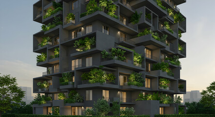 Luxury Eco Apartments Modern Green Living Highrise Building
