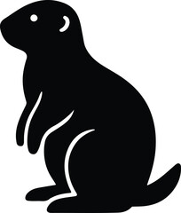 Silhouette prairie dog sitting rodent wildlife animal vector Illustrator