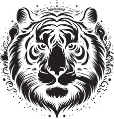 Roaring wildcat head vector illustration depicting a powerful feline predator, ideal for a striking animal tattoo design or logo