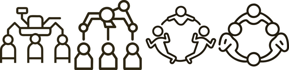 Collaboration, Teamwork, and Innovation: A Set of Vector Icons Representing Connection and Progress