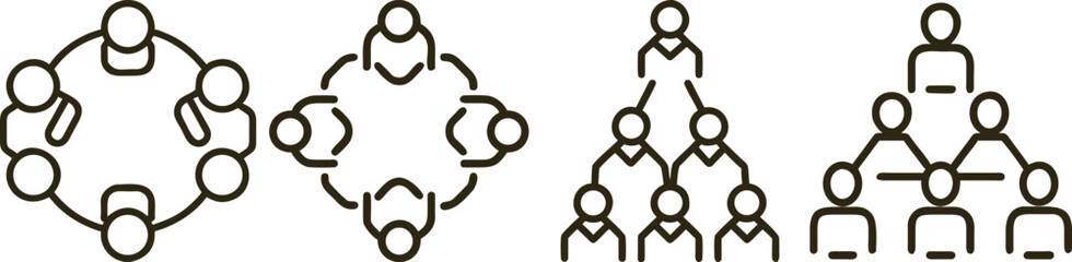 Various Team Structures: Circular, Network, Hierarchical, and Linear Team Models for Collaboration