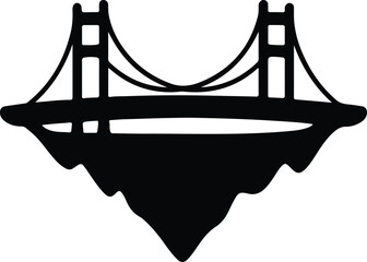 Silhouette San Francisco Golden Gate Bridge outline vector Illustrator
