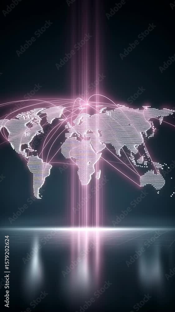 Aufkleber global connectivity: a mesmerizing view of the world map, a beacon of connectivity, symbolized by el