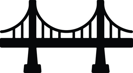 Silhouette simple bridge landmark architecture vector Illustrator