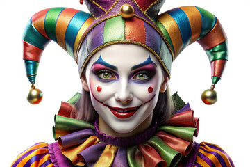 3D Rendering of beautiful, trending and realistic Jester with white background