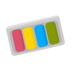 Illustration of a vibrant set of colorful drawing markers isolated