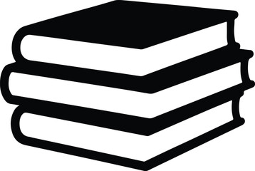 Silhouette stack of books academic reading vector Illustrator