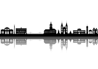 Obraz premium Kleve Silhouette, NRW Germany 